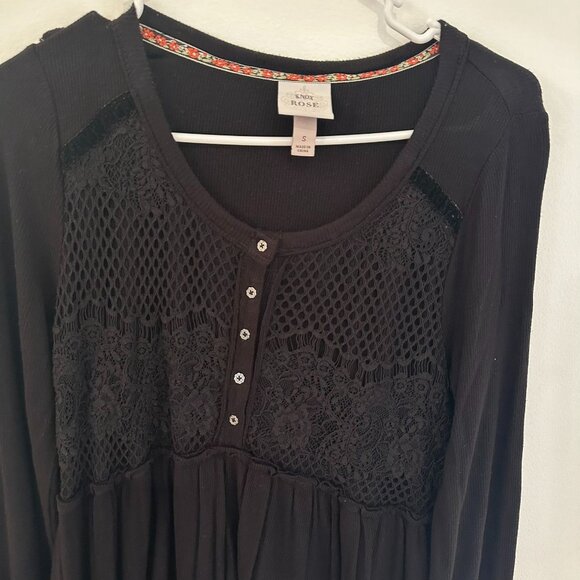 KNOX ROSE BLACK BOHO TOP SIZE SMALL - Picture 3 of 4